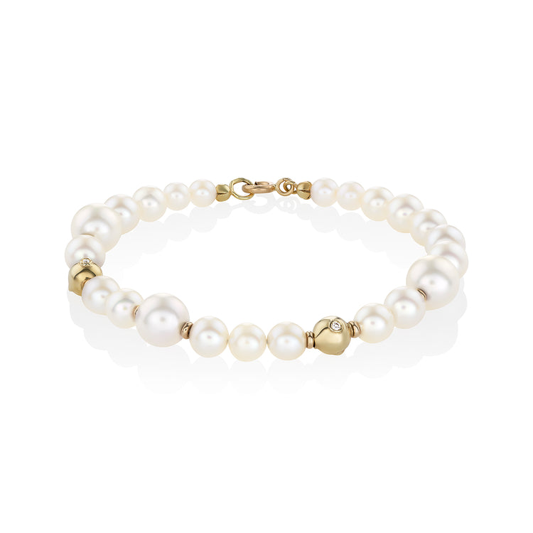 Akoya perlų apyrankė su deimantais Žavesys