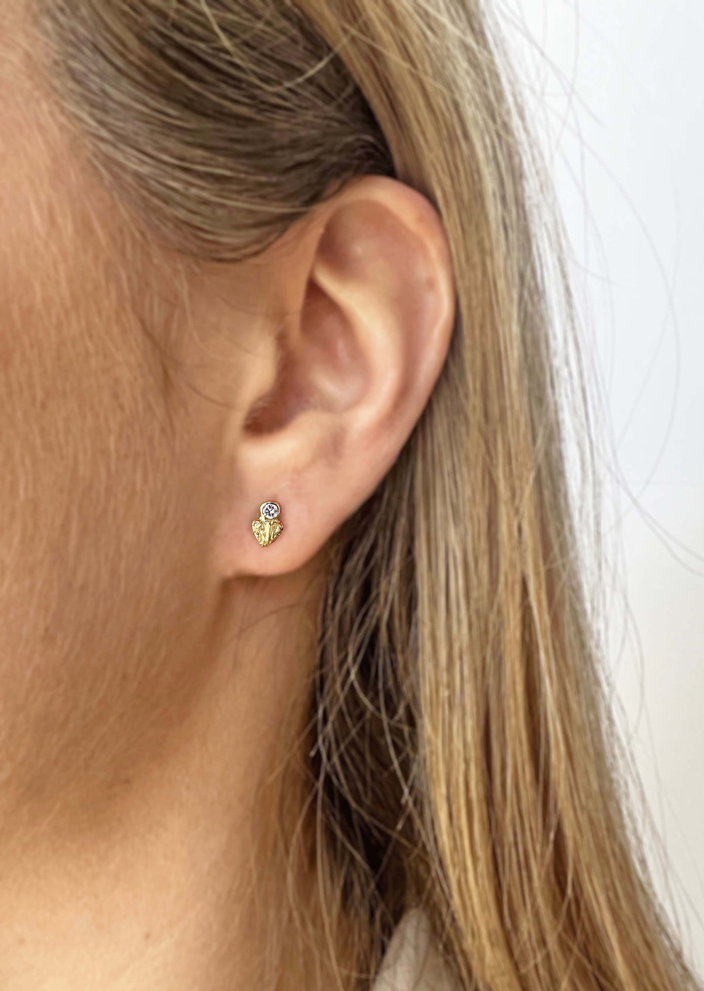 Earrings Hearts - Angel Wings with Diamonds / S