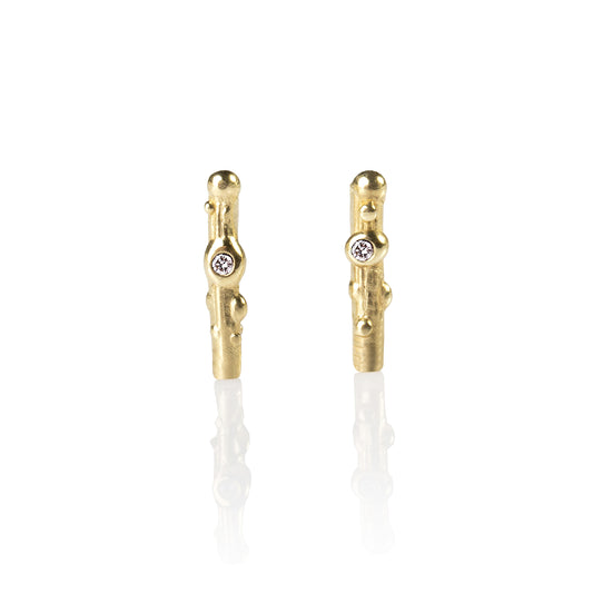 Auskarai su deimantais Šakelės