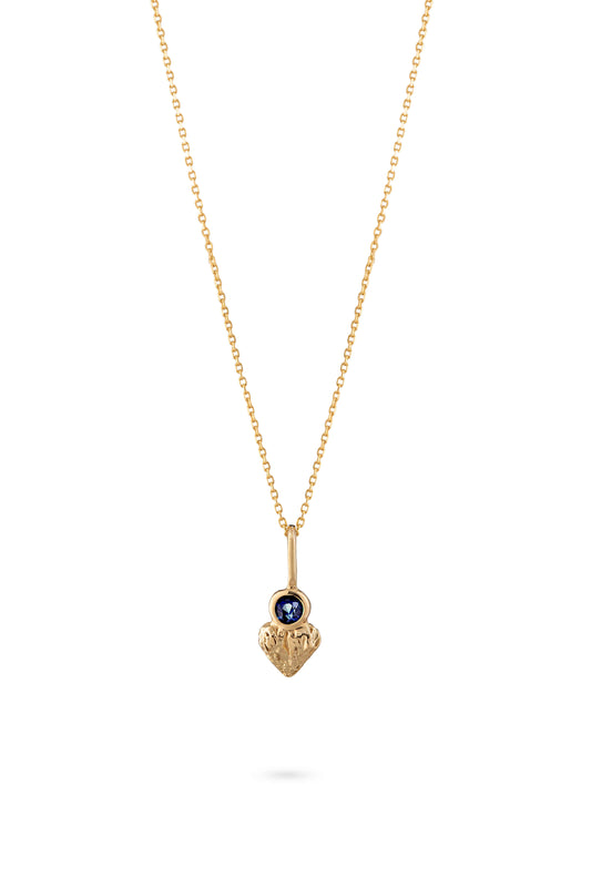 Heart Necklace - Angel's Wings with Sapphire / S