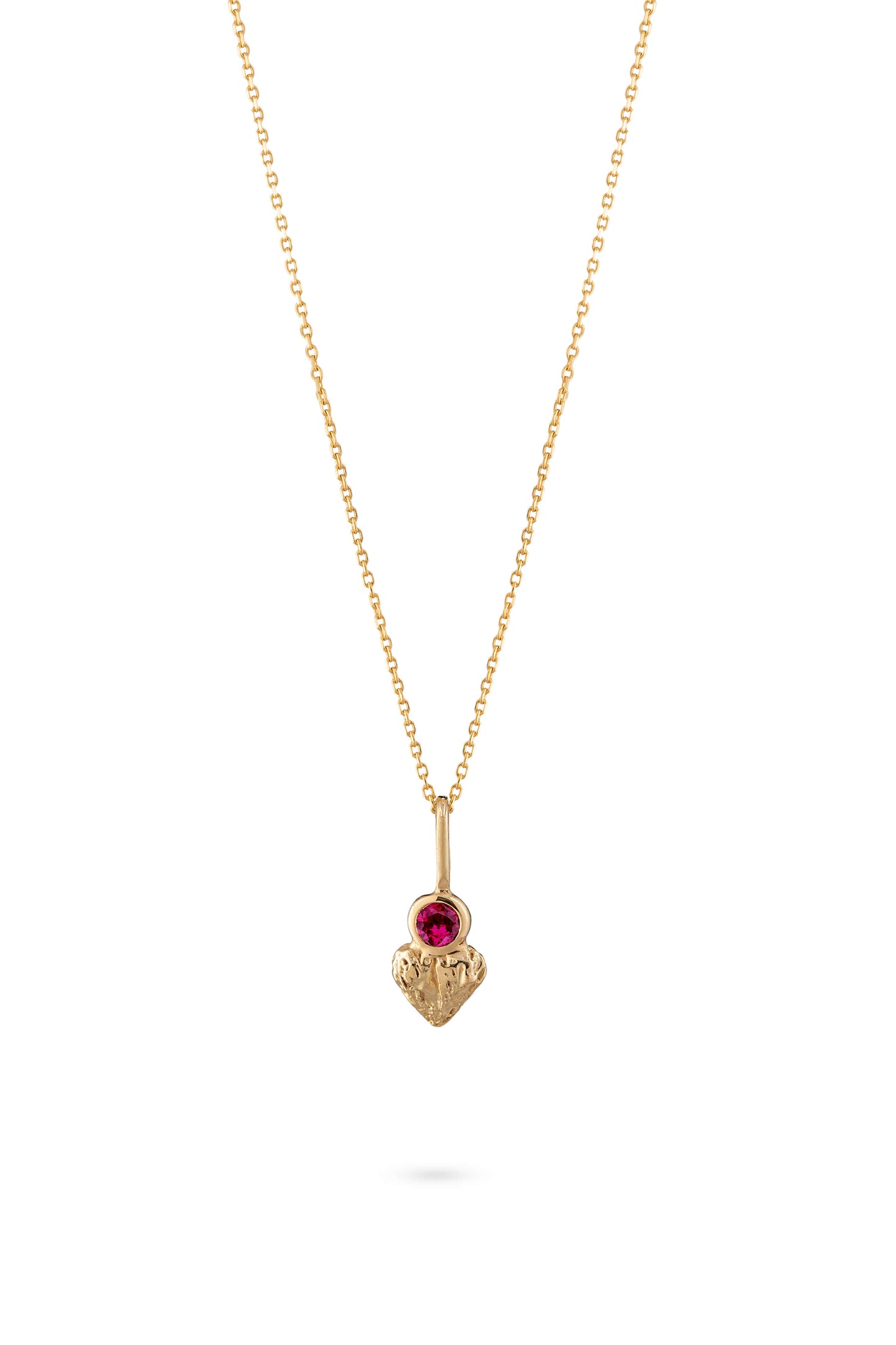 Heart Necklace - Angel's Wings with Ruby / S