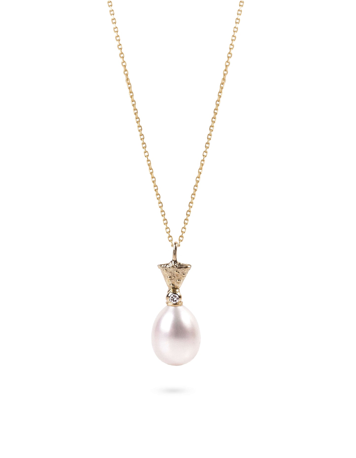 Necklace - Lily with White Pearl