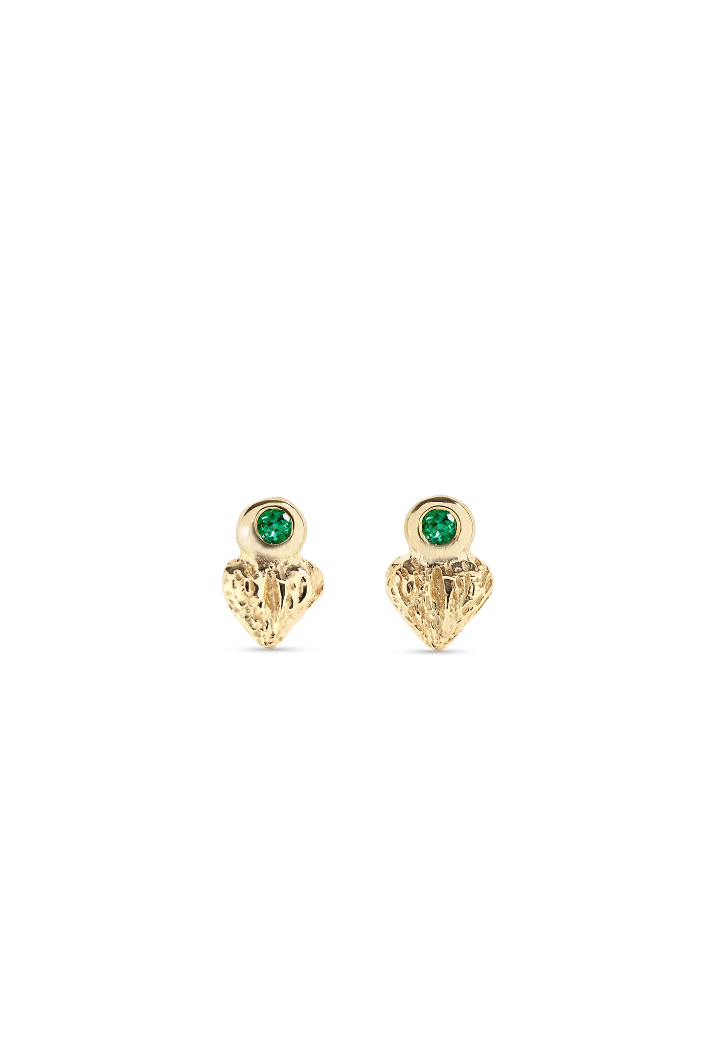 Earrings Hearts - Angel Wings with Emeralds / S