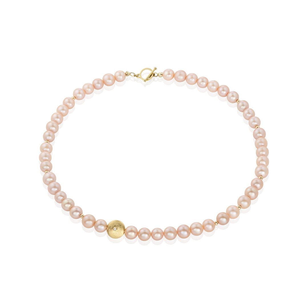 Pearl Necklace - Powder Rose Freshwater Pearls
