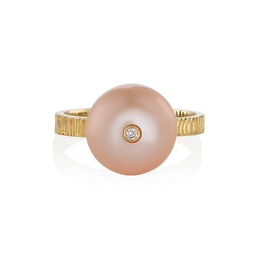 Ring - Universe. Powder rose pearl