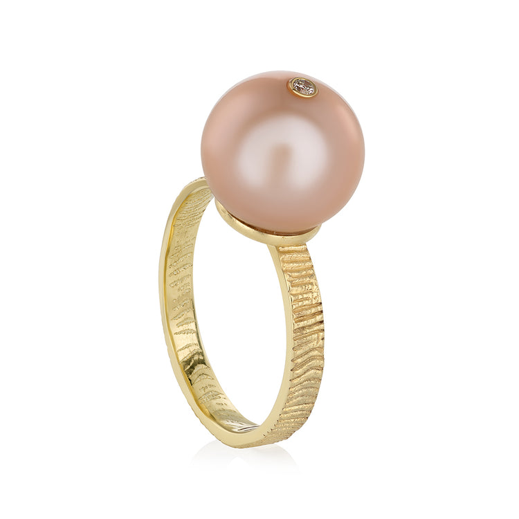 Ring - Universe. Powder rose pearl