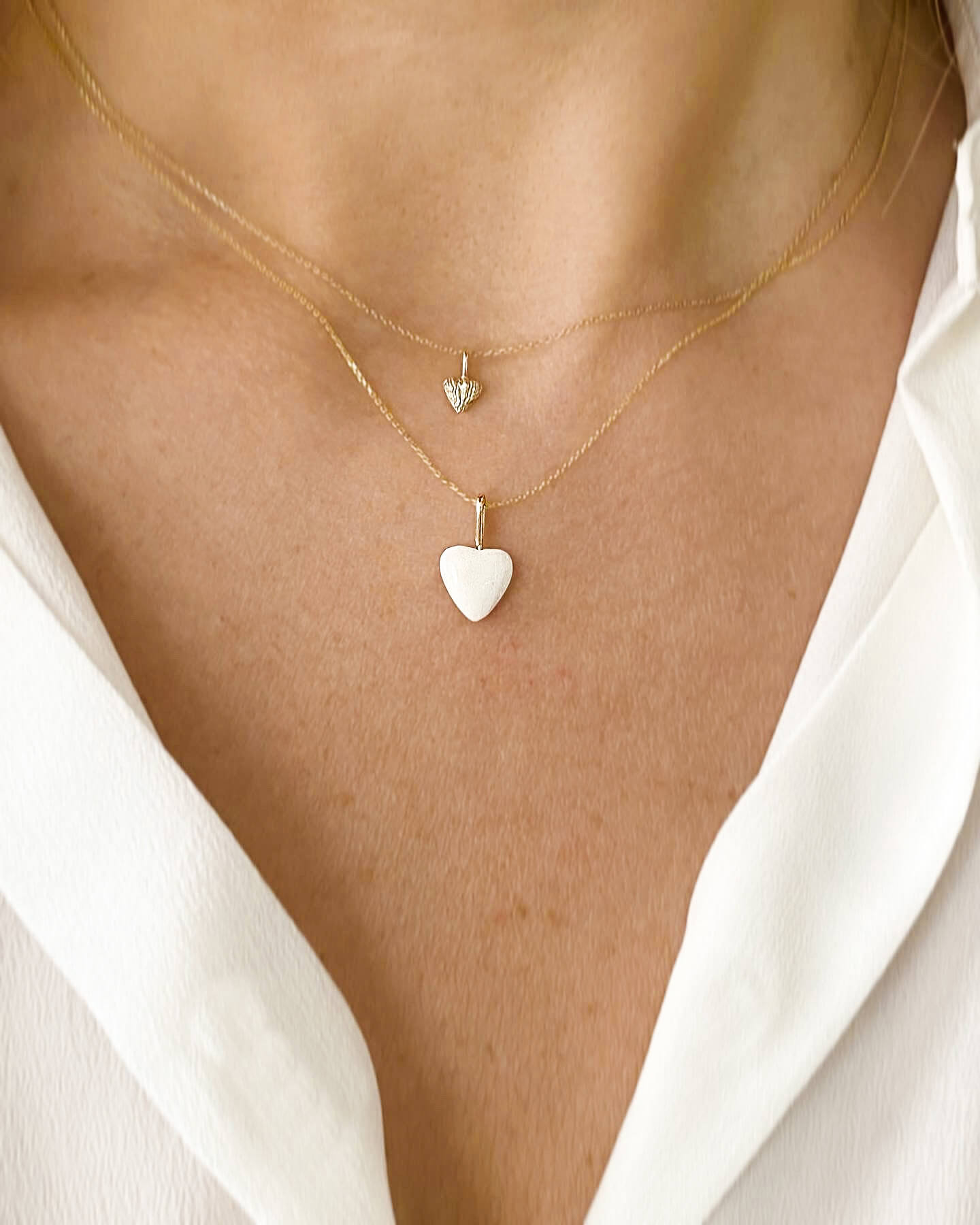 Necklace - Amber's White Heart