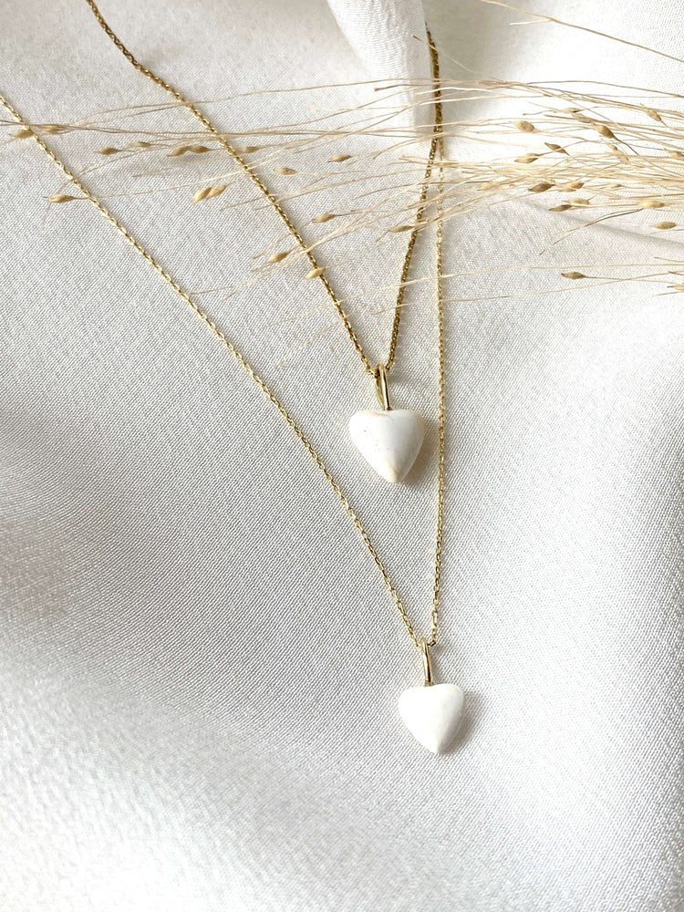 Necklace - Amber's White Heart