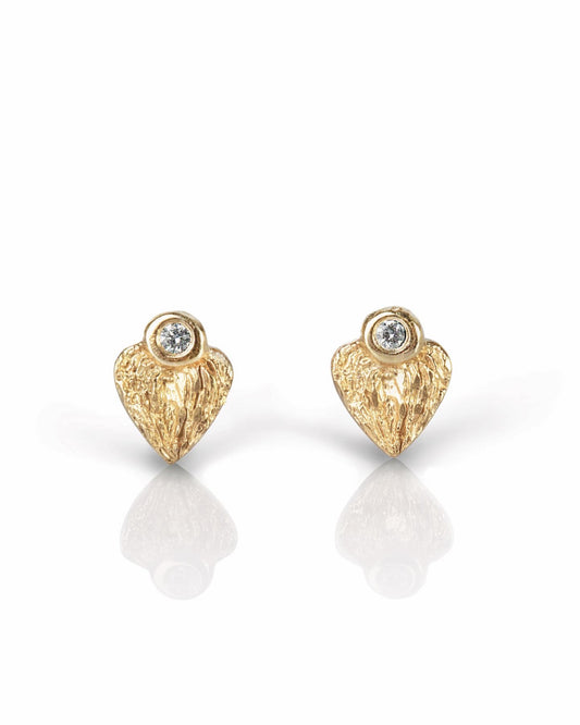 Earrings Hearts - Angel Wings with Diamonds / M