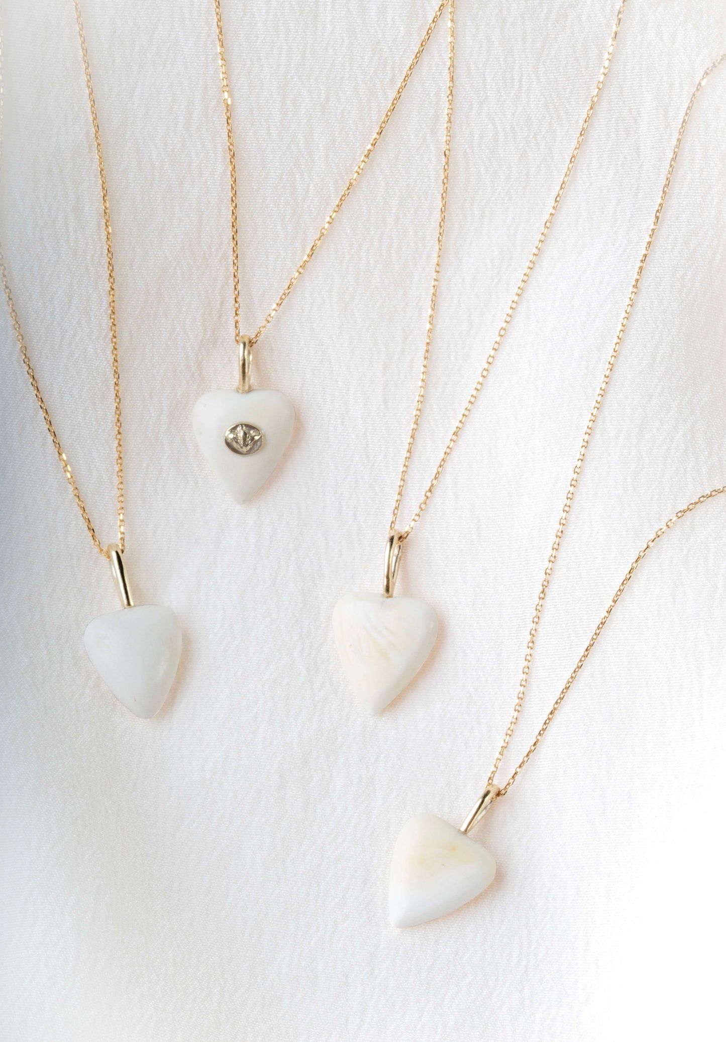 Necklace - Amber's White Heart