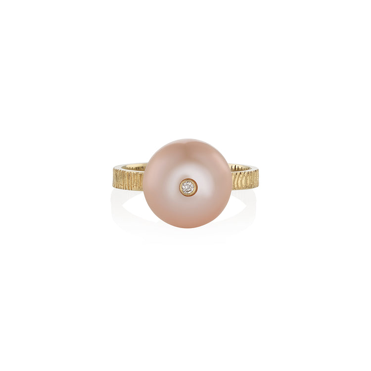 Ring with rose pearl Universe