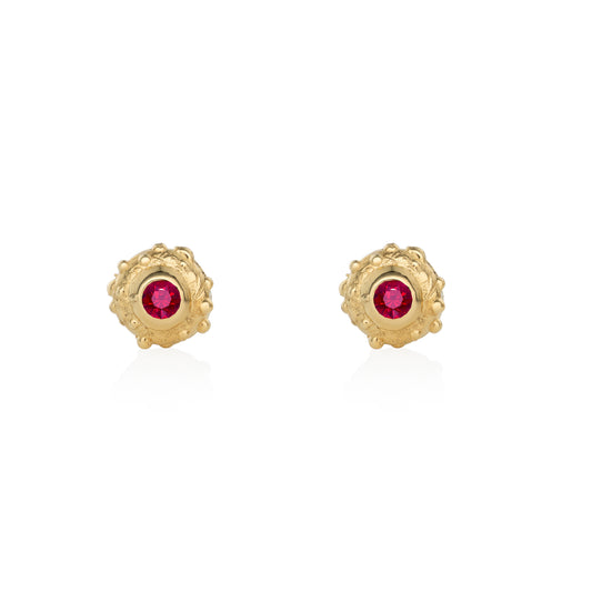 Earrings with rubies