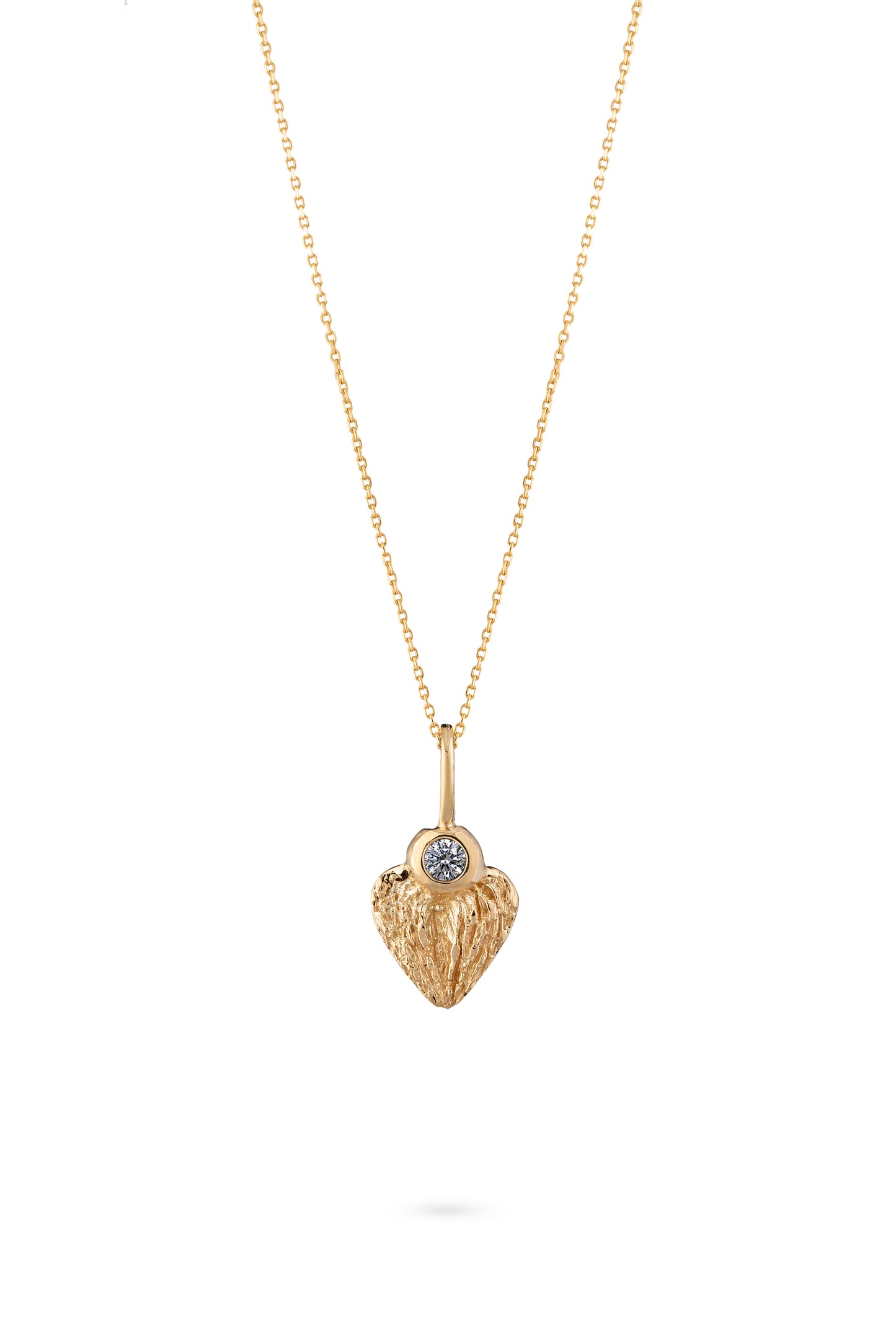 Heart Necklace - Angel's Wings with Diamond / M