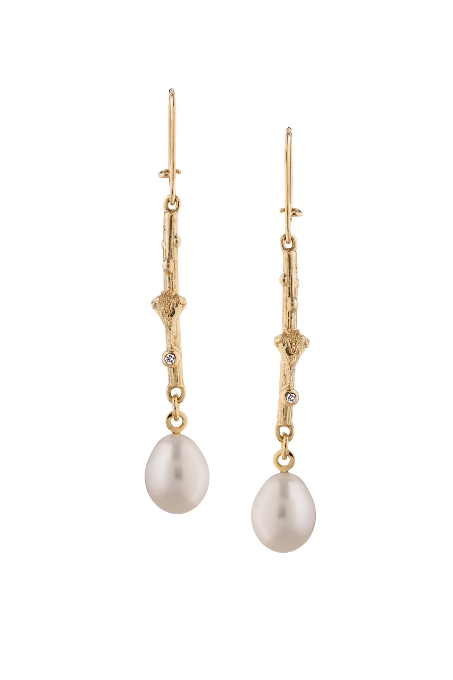 Earrings Lilies with Pearls