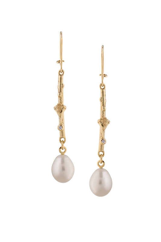 Earrings Lilies with Pearls