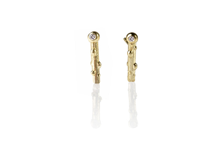 Earrings Sprigs with Diamonds